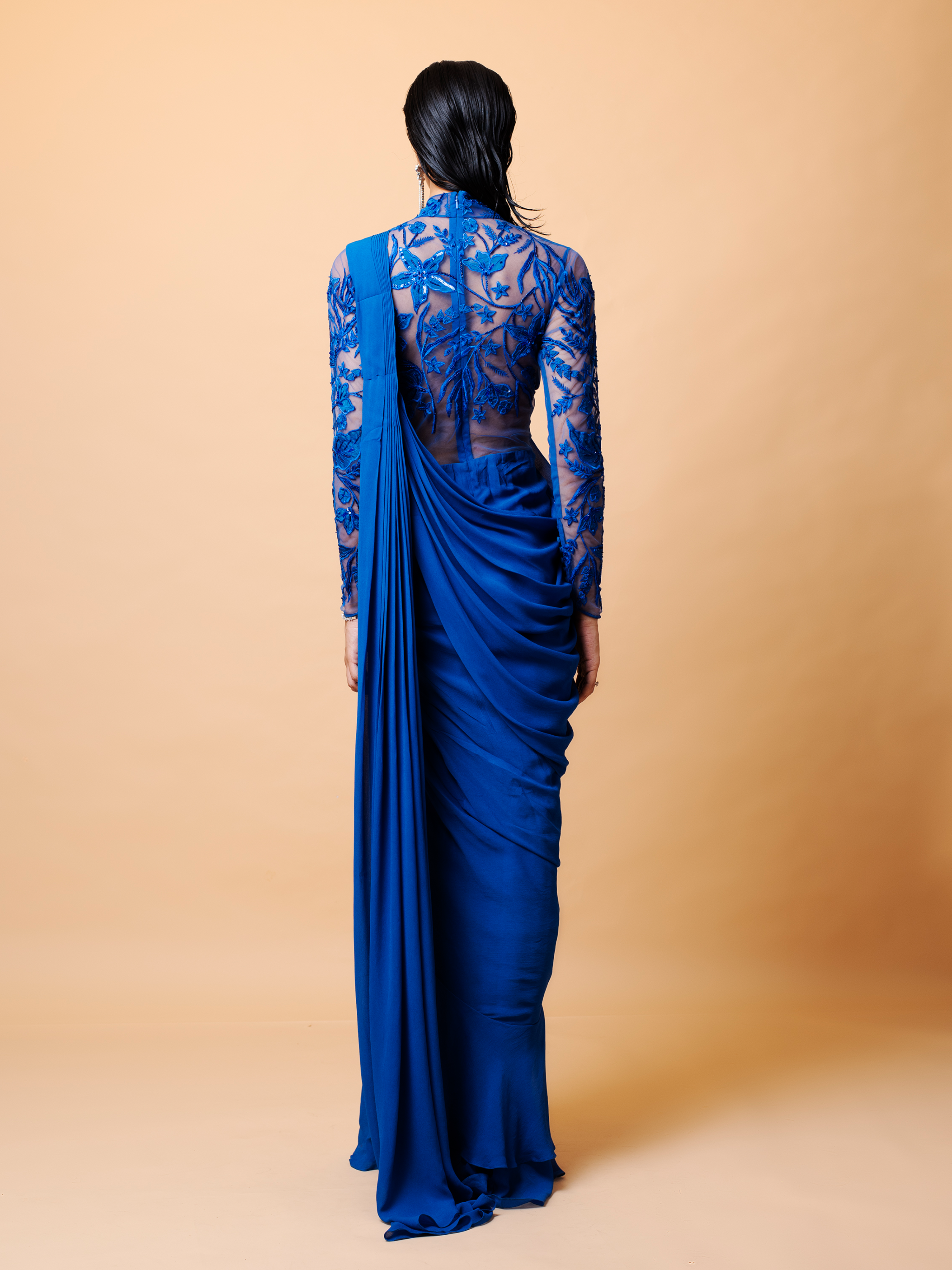 VALE SAREE GOWN (COBALT BLUE)