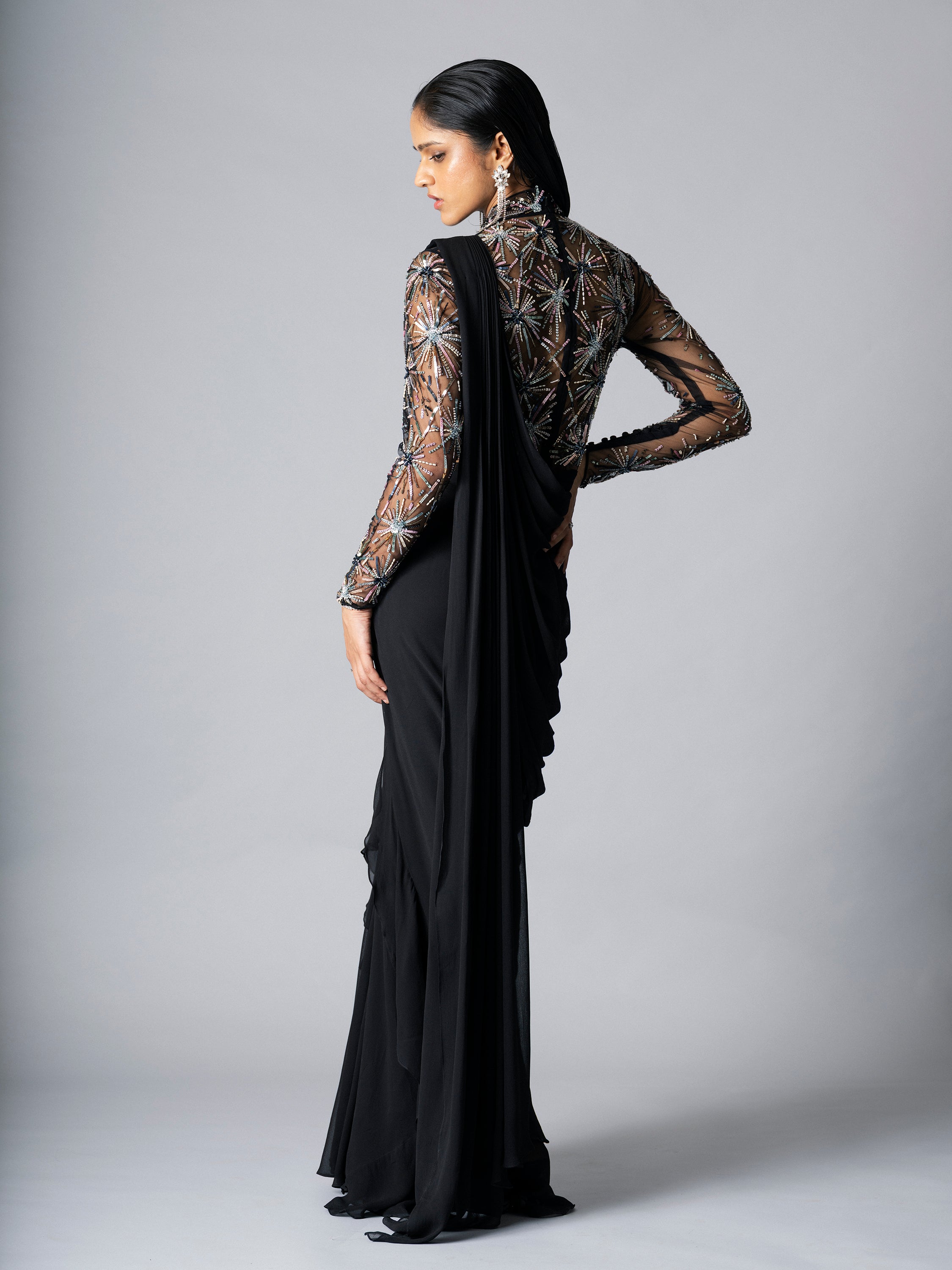 STARBURST SAREE GOWN