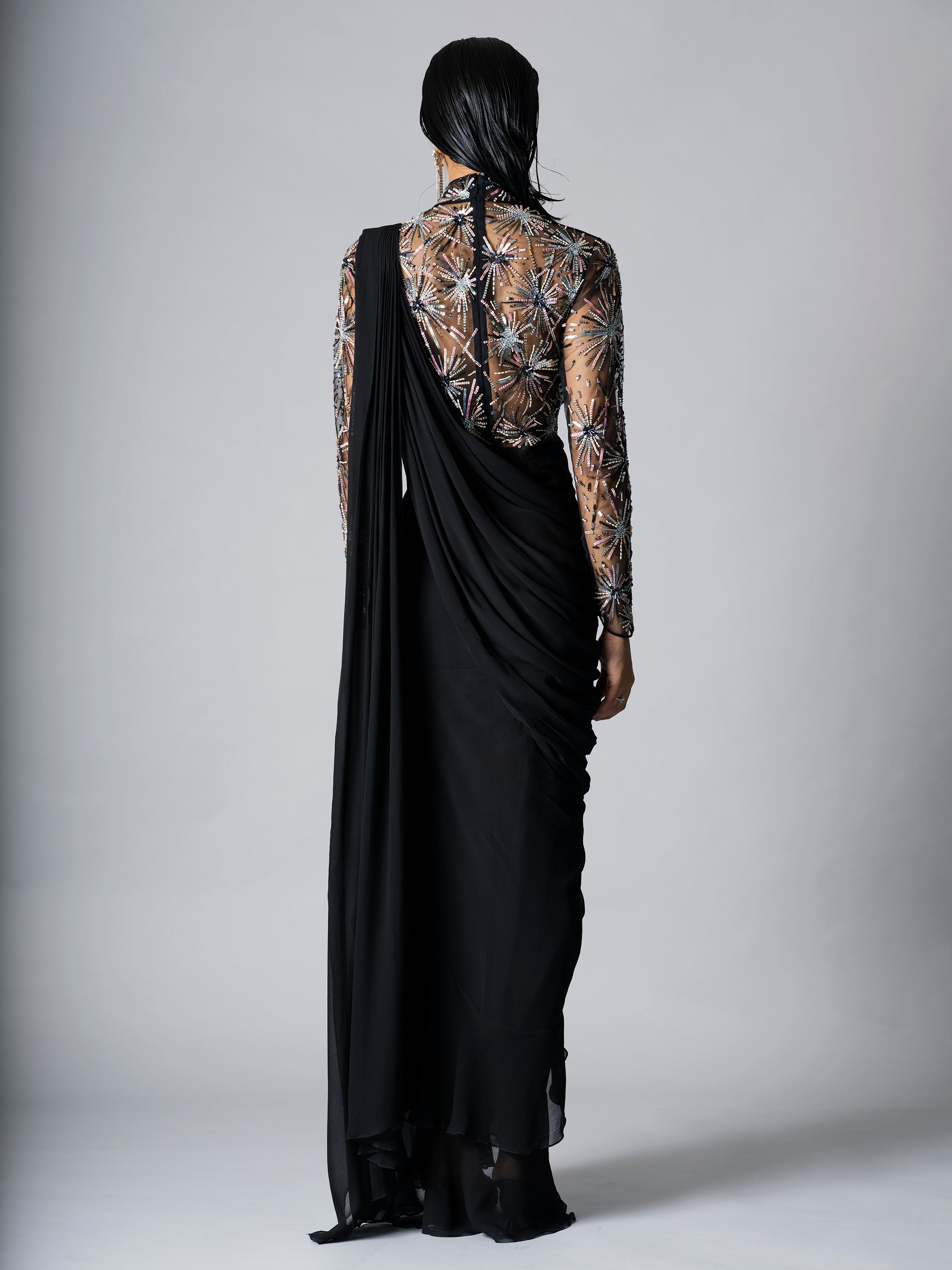 STARBURST SAREE GOWN