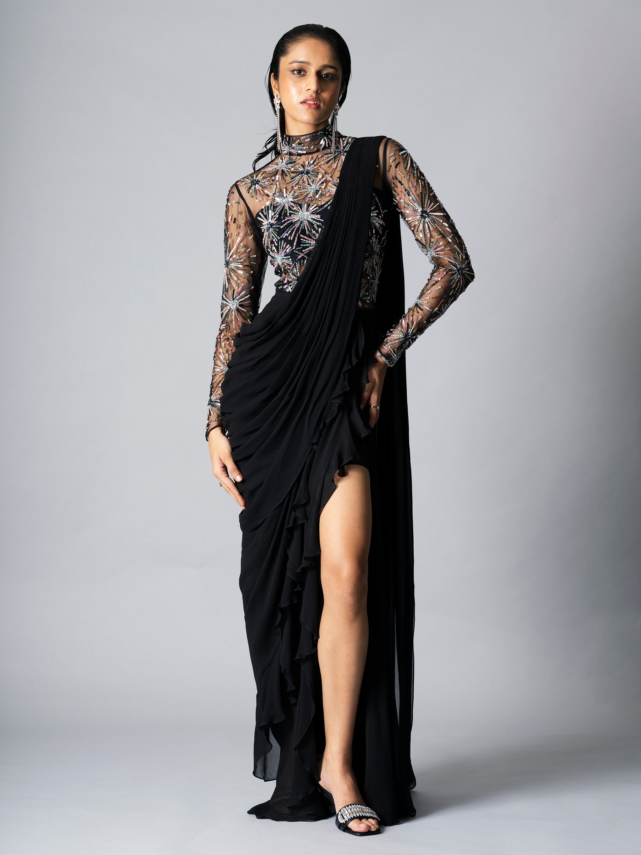 STARBURST SAREE GOWN