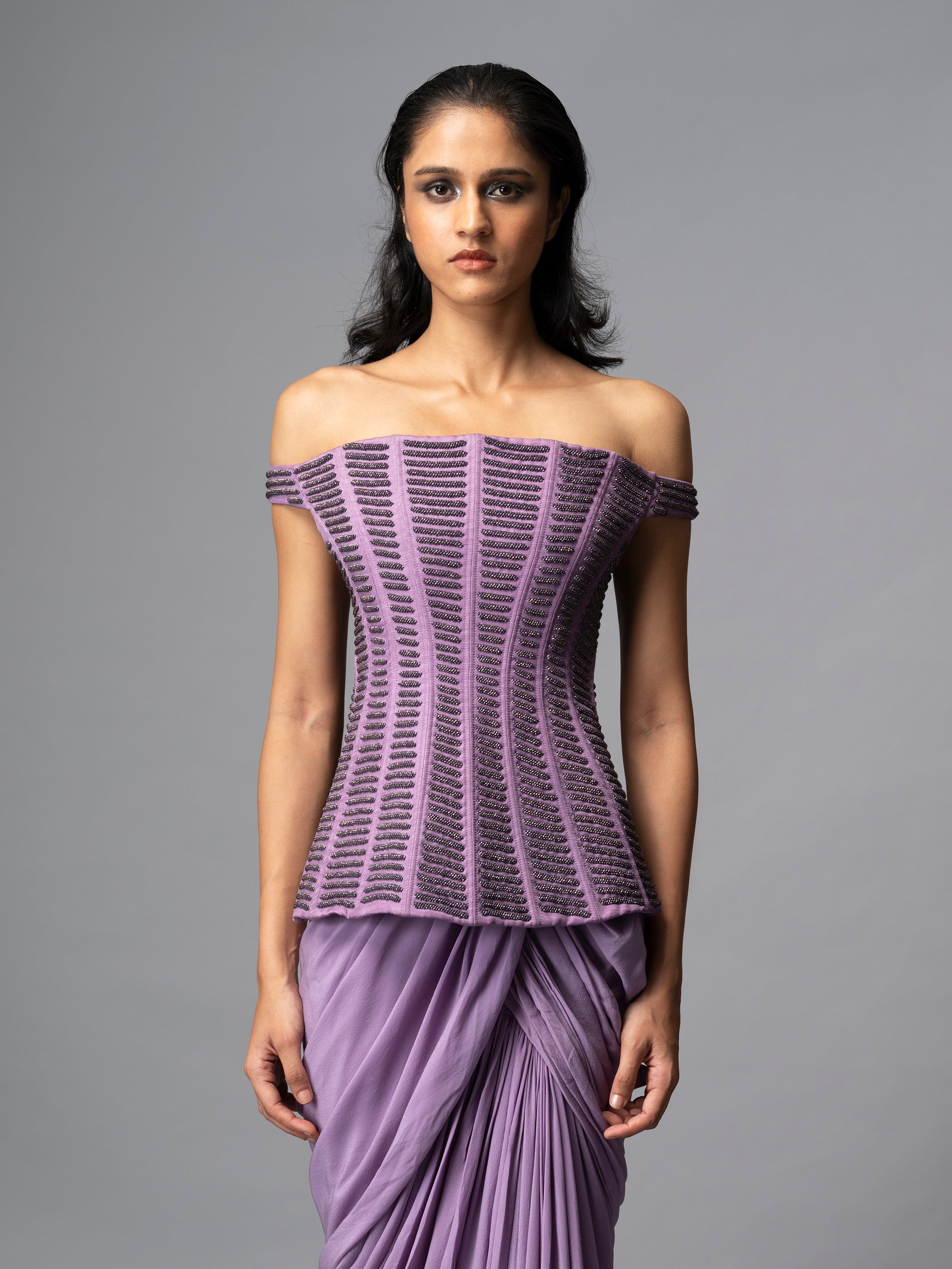 IONE CORSET AND DRAPED SKIRT