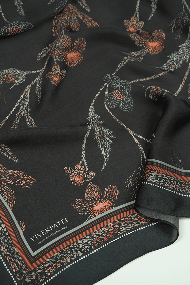 Monet bloom Scarf- Black