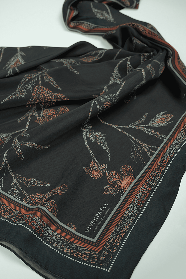 Monet bloom Scarf- Black