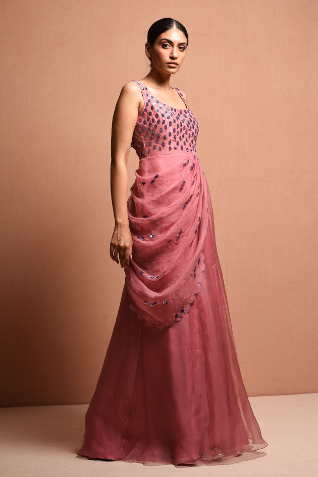 RADIALWRAP SAREE GOWN WITH JACKET