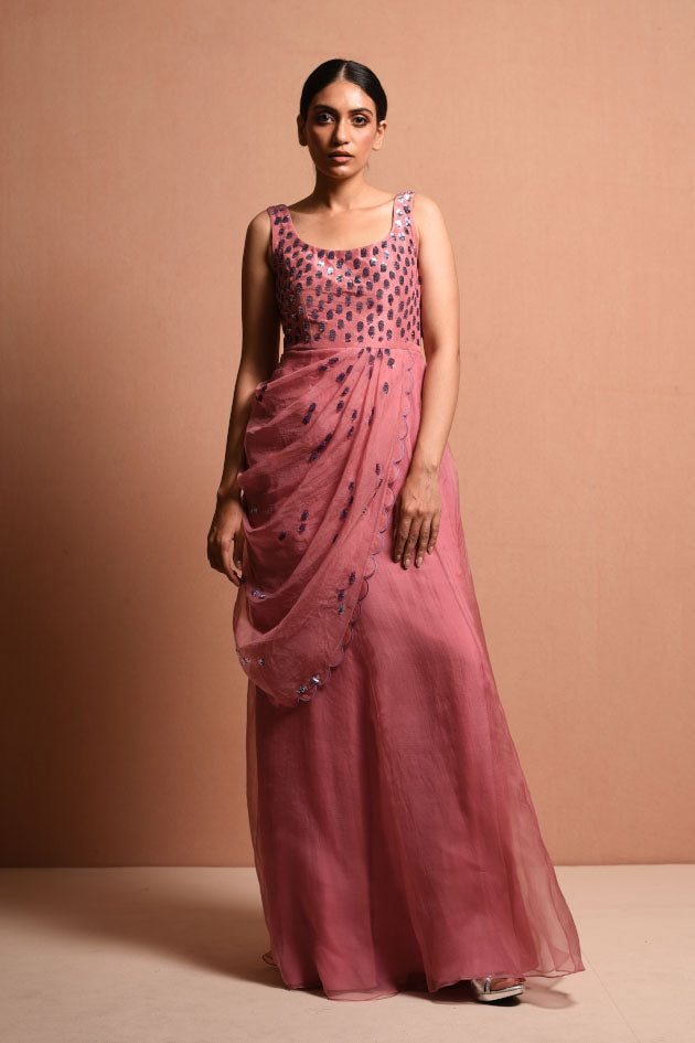 RADIALWRAP SAREE GOWN WITH JACKET