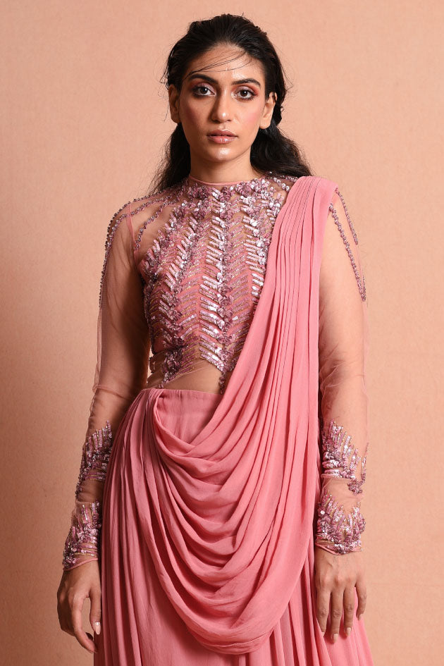 POLLEN SPROUT SAREE GOWN