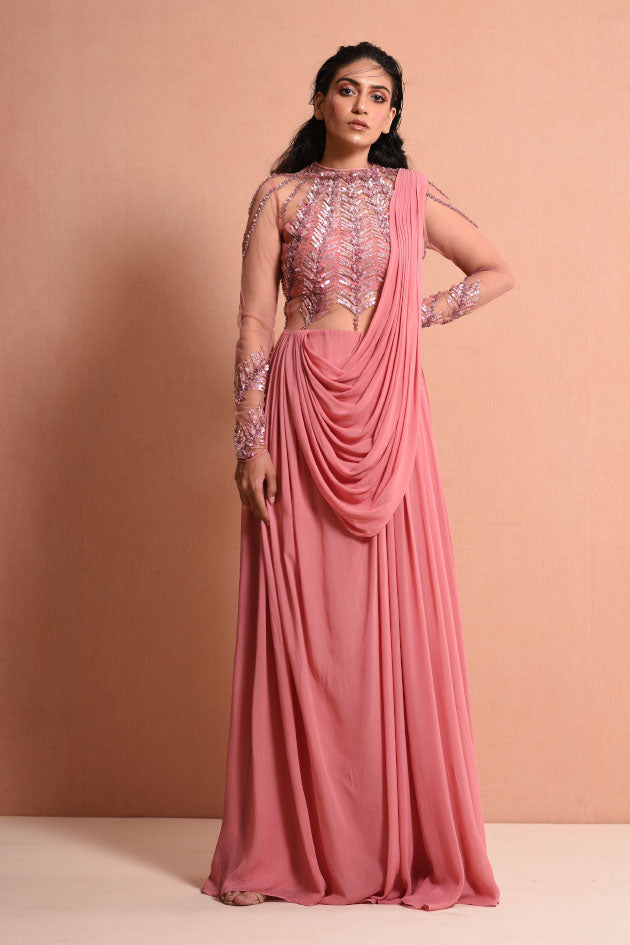 POLLEN SPROUT SAREE GOWN