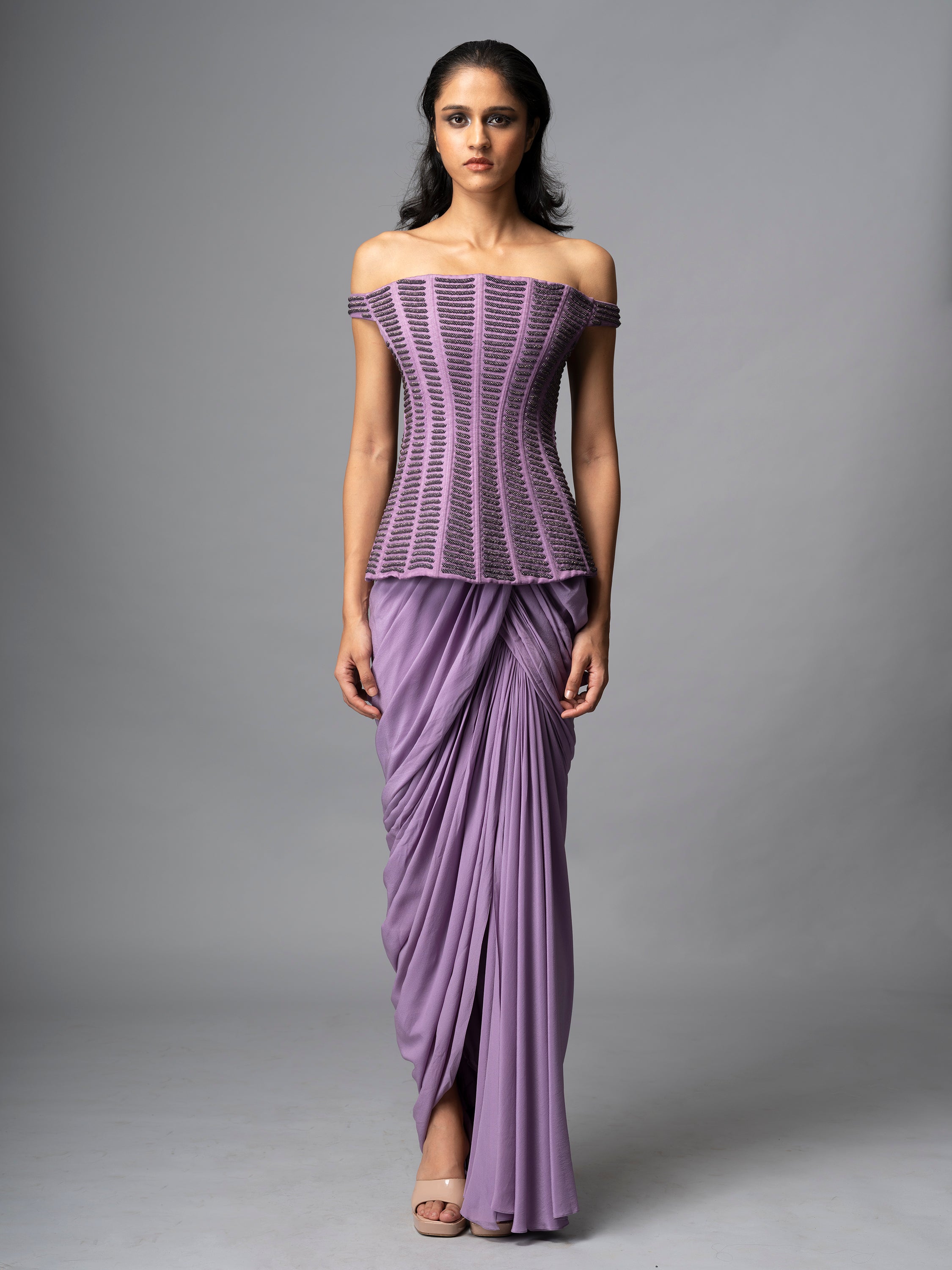 IONE CORSET AND DRAPED SKIRT