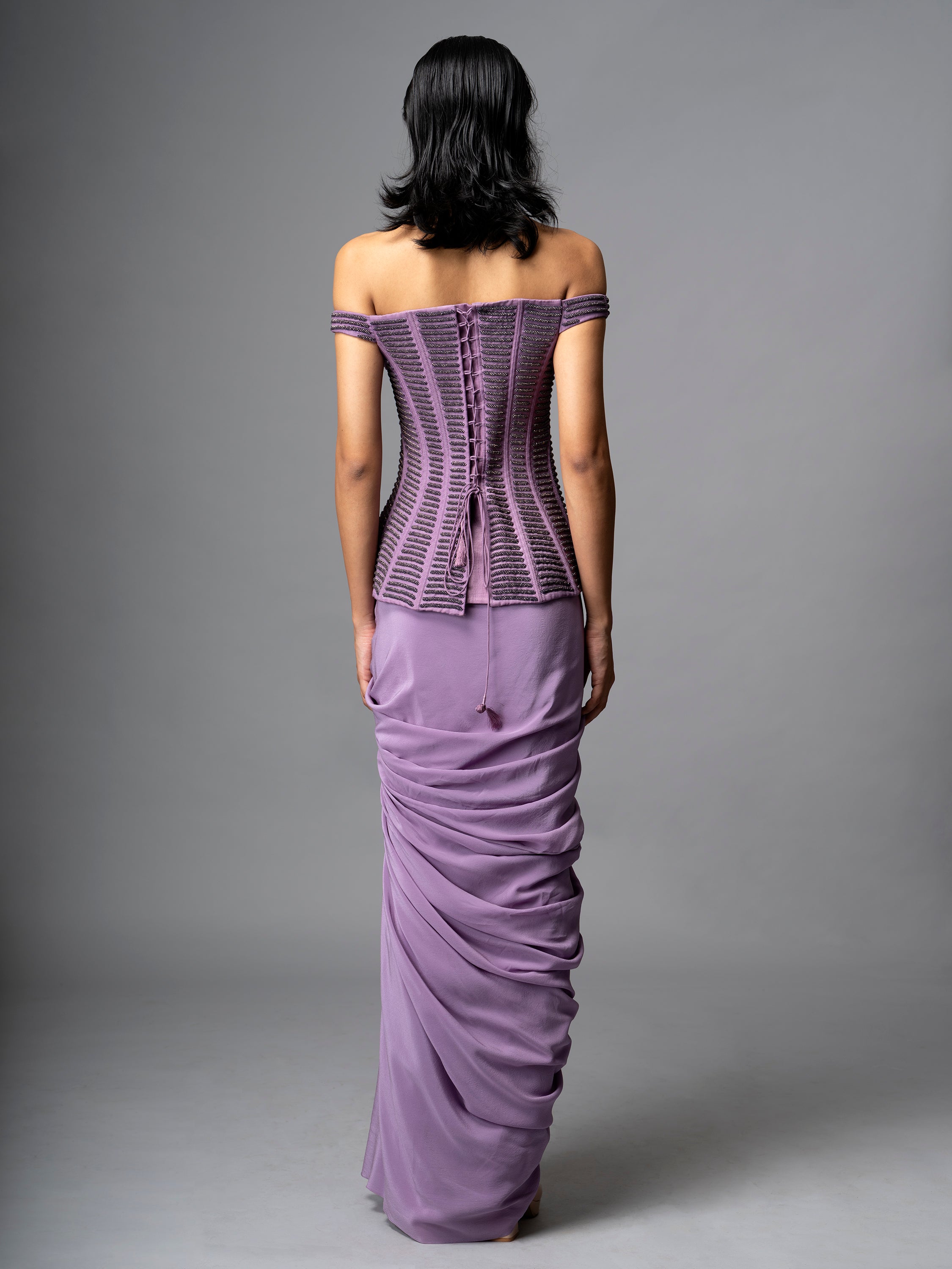 IONE CORSET AND DRAPED SKIRT