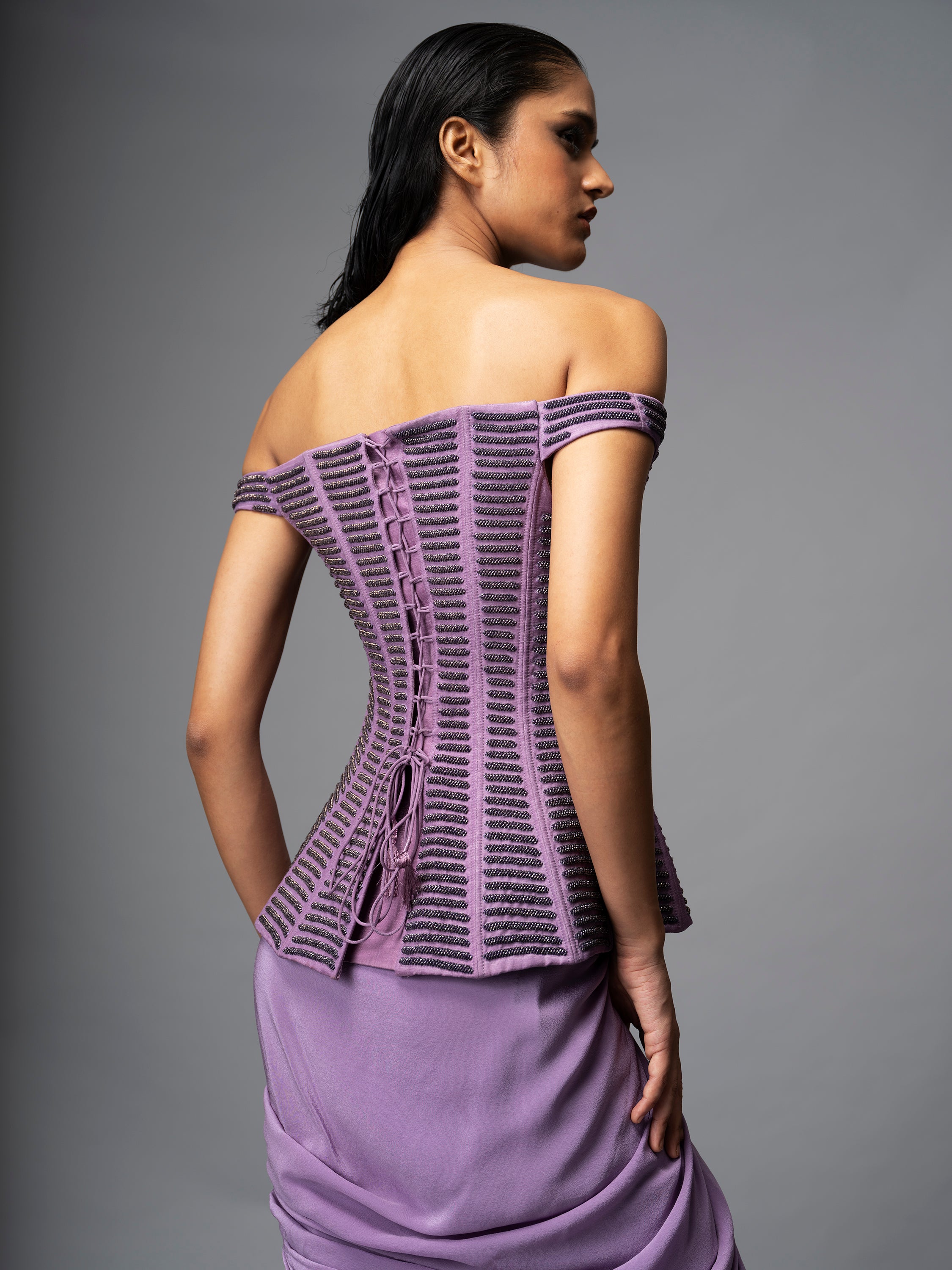 IONE CORSET AND DRAPED SKIRT