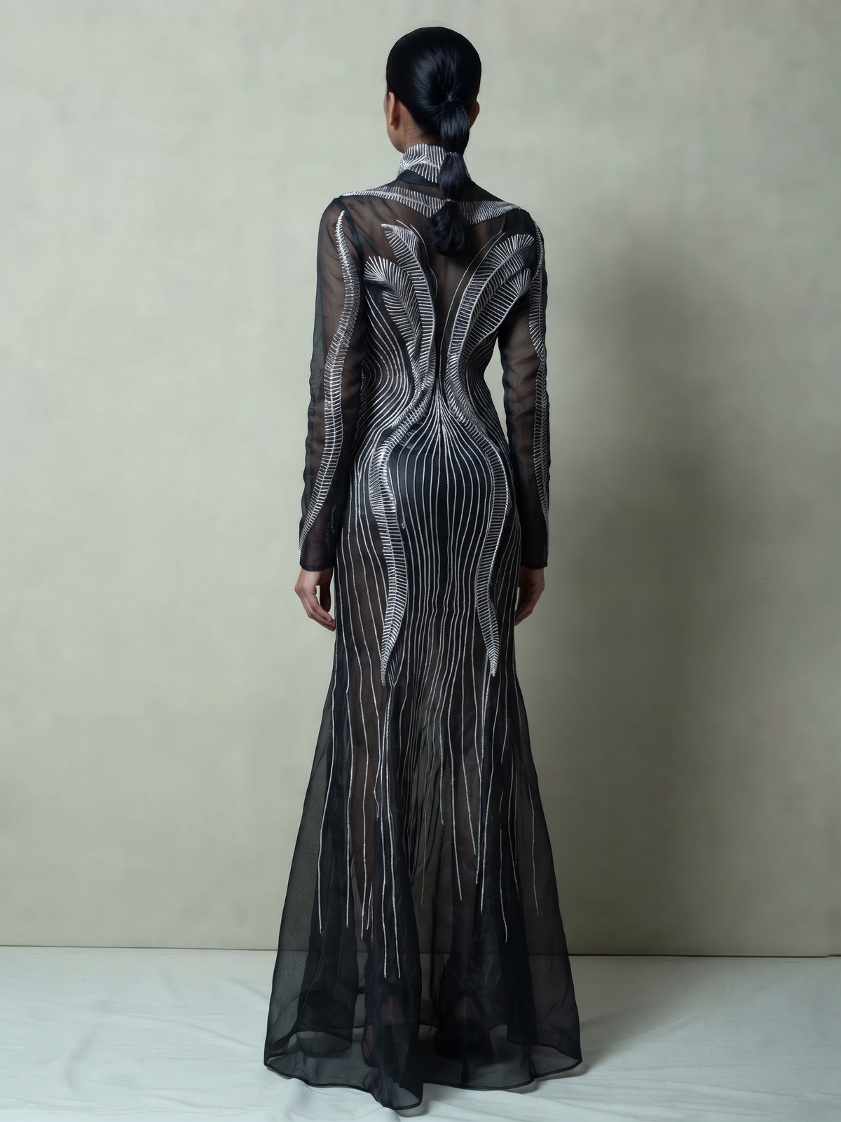 COSMIC TRIBE STATEMENT GOWN- BLACK