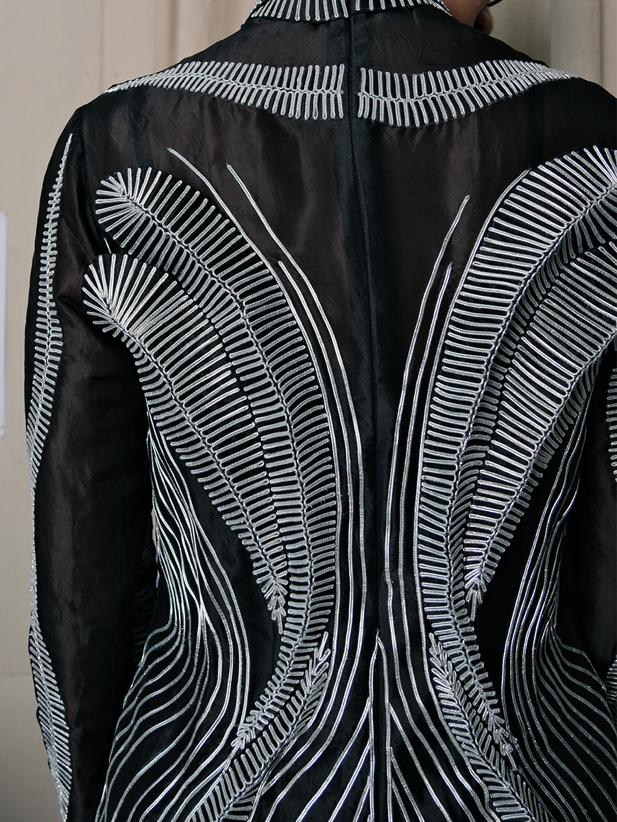 COSMIC TRIBE STATEMENT GOWN- BLACK