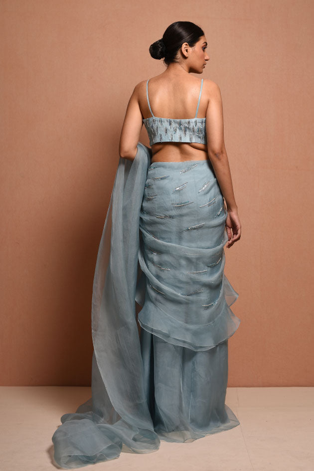 FOLIAGE SAREE GOWN