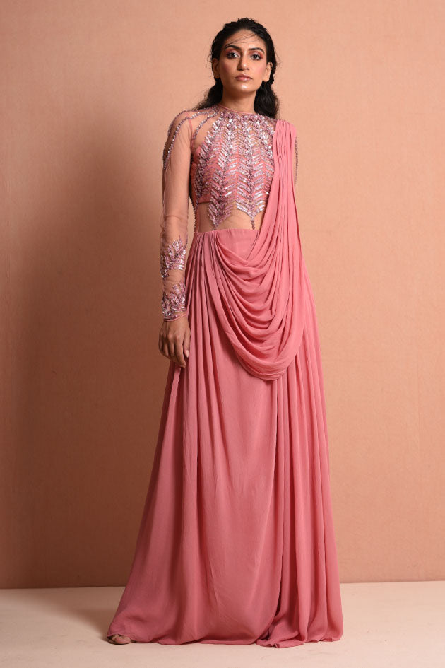POLLEN SPROUT SAREE GOWN