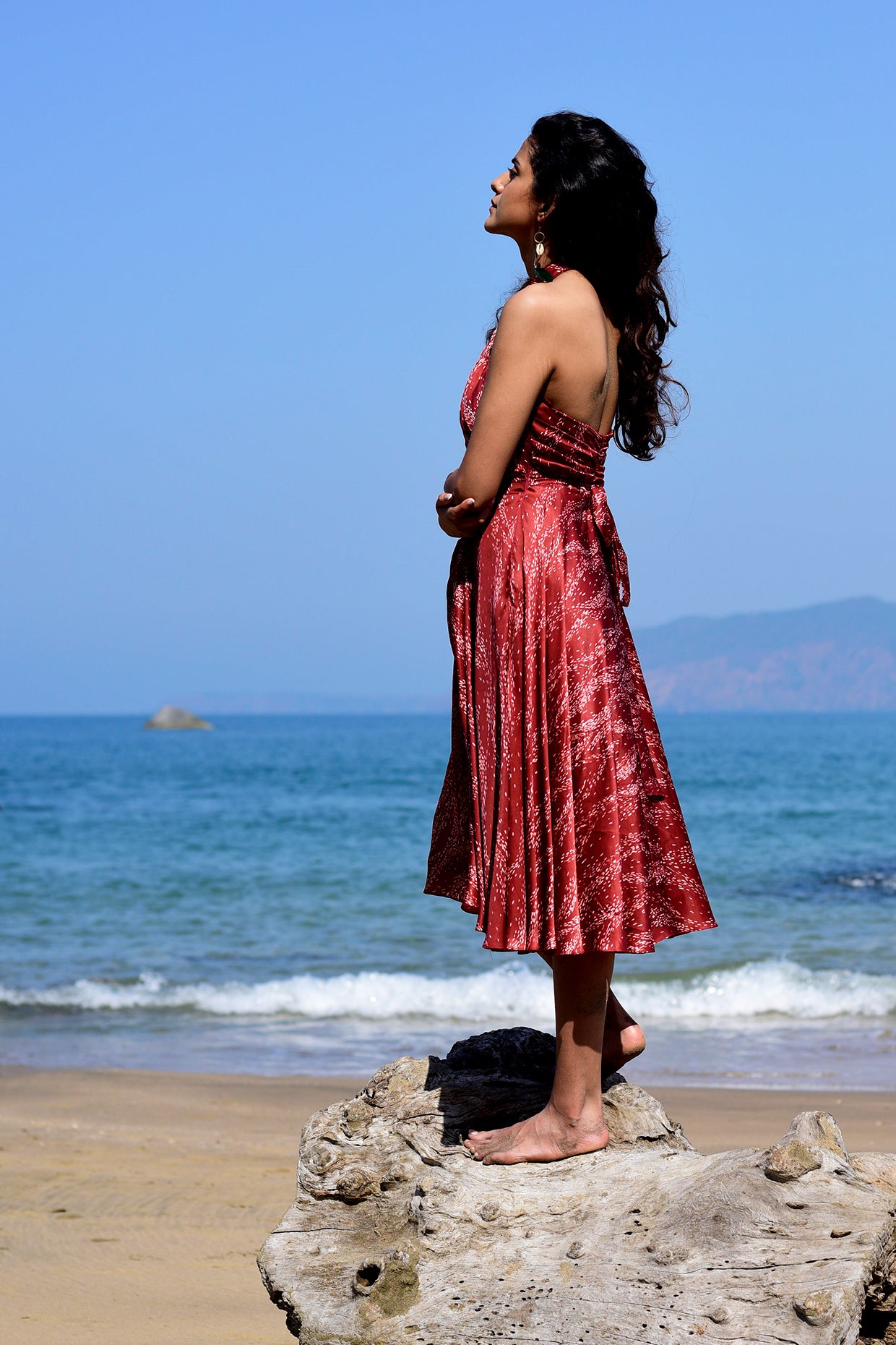 CROSS HALTER DRESS